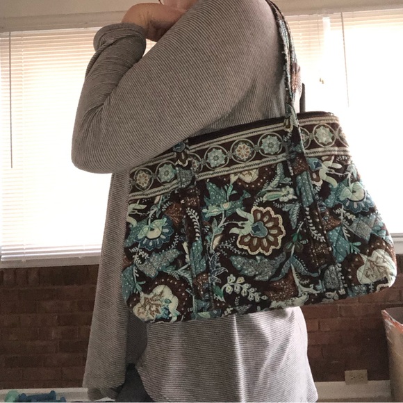Retired Vera Bradley Java Blue handbag - Picture 5 of 10
